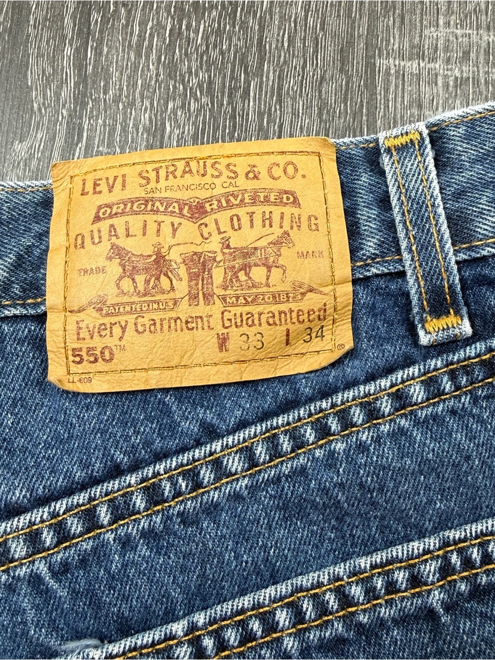 Levi's 550 Denim Jeans Vintage Men's Size 33 x 34 (measured 32 x 33) Made in USA